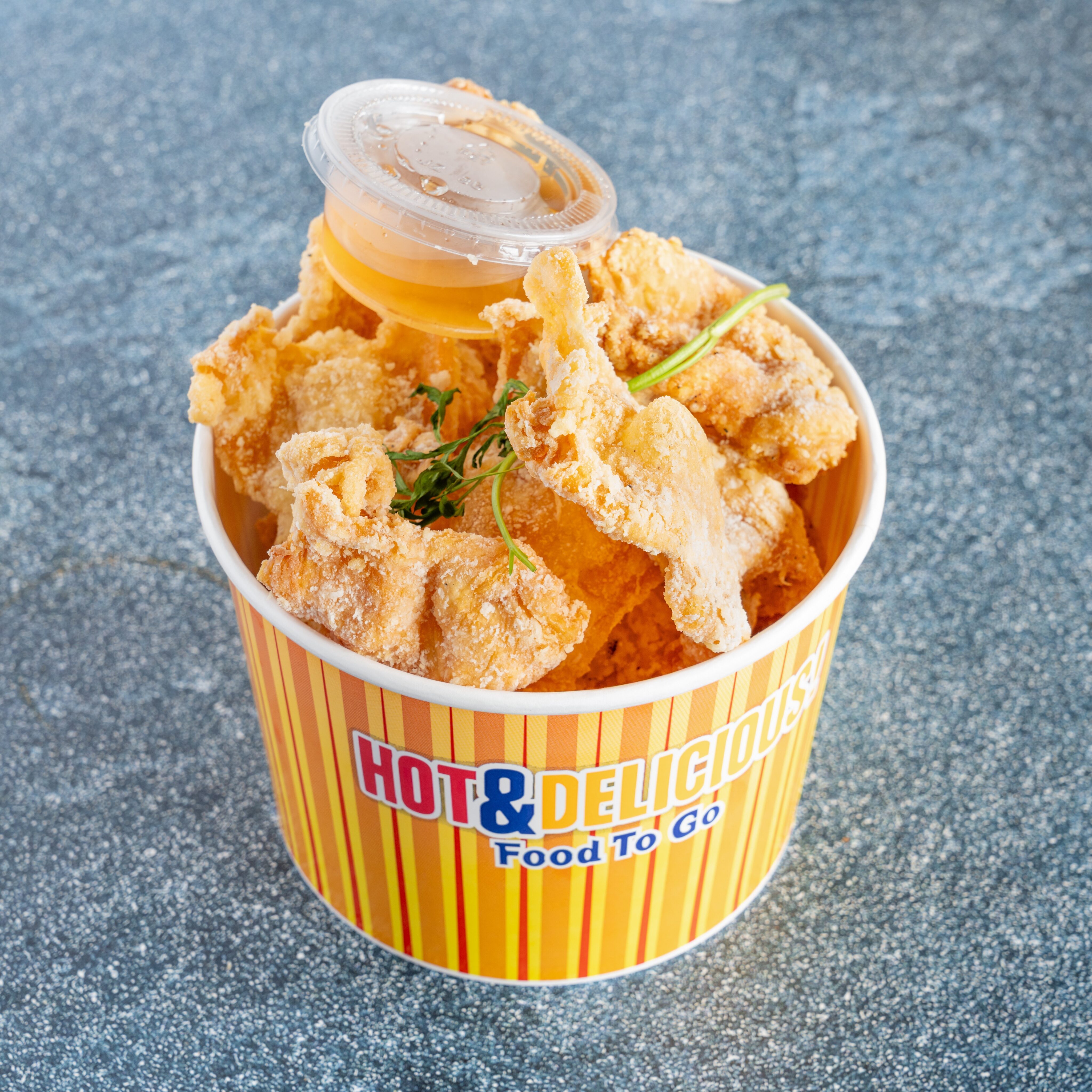 Chicken Skin Rinds Bucket.